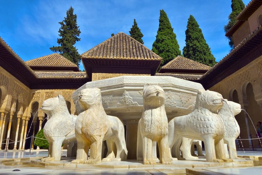 Granada: Alhambra and Nasrid Palaces Private Guide Tour - Meeting with a black umbrella and getting ready for timed entry