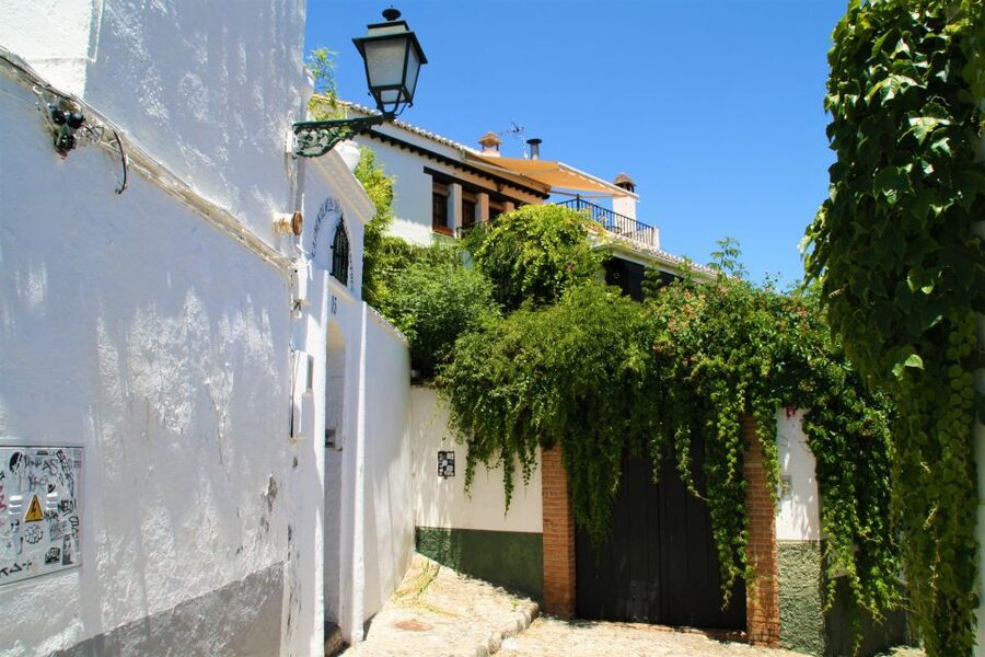 Granada: Gardens of Carmenes Guided Tour - Carmen de los Mártires: baroque garden statues and swans in an English pond