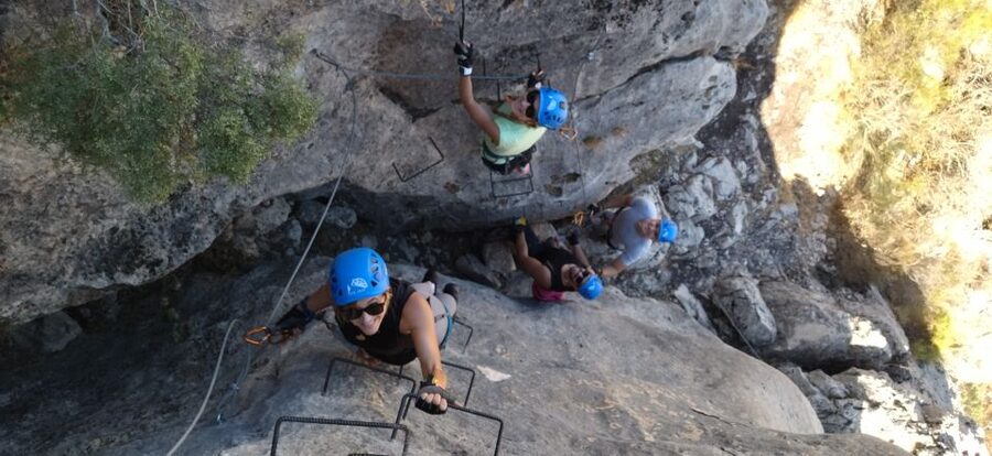 Granada: Via Ferrata Moclín with Transfers - 480 meters on the wall: iron steps, bridges, and a zip line payoff